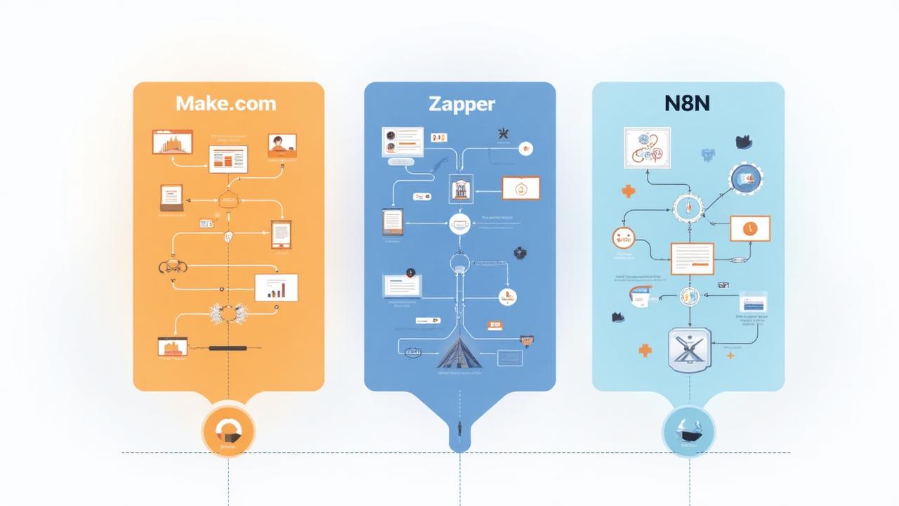 Porównanie platform automatyzacji Make.com, Zapier i n8n